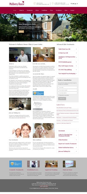 New Look Website Revealed for Northamptonshire Skin Treatments