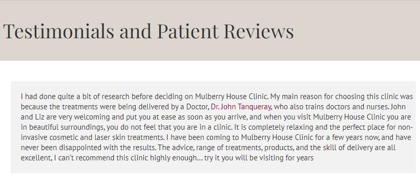 Mulberry House Clinic Review - Treatments, Products & Skill