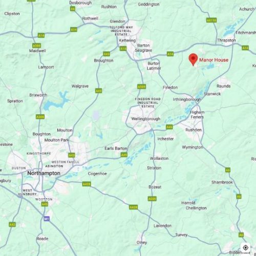 Mulberry House Great Addington Manor Map